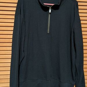 Tentree Women's s Black Quarter-Zip Waffle Pullover